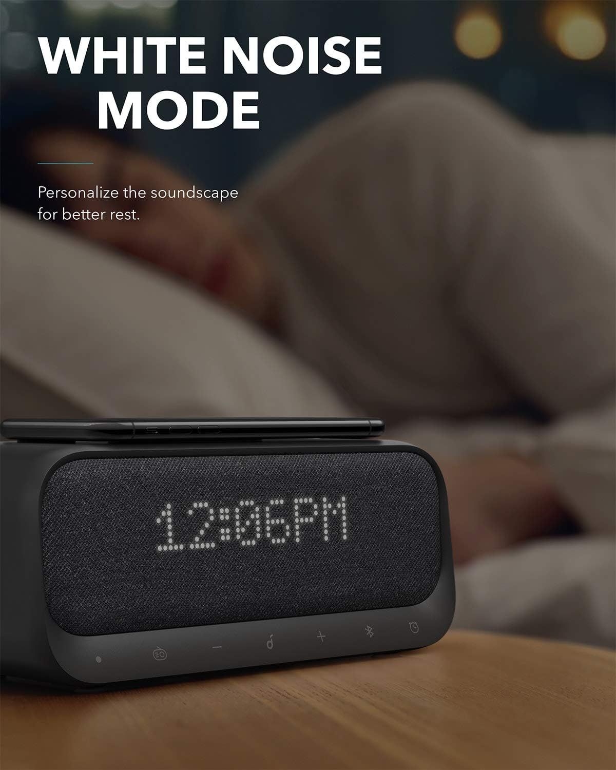 Anker Soundcore Wakey Bluetooth Speakers with Alarm - White Anker Soundcore Wakey Bluetooth Speakers with Alarm - White